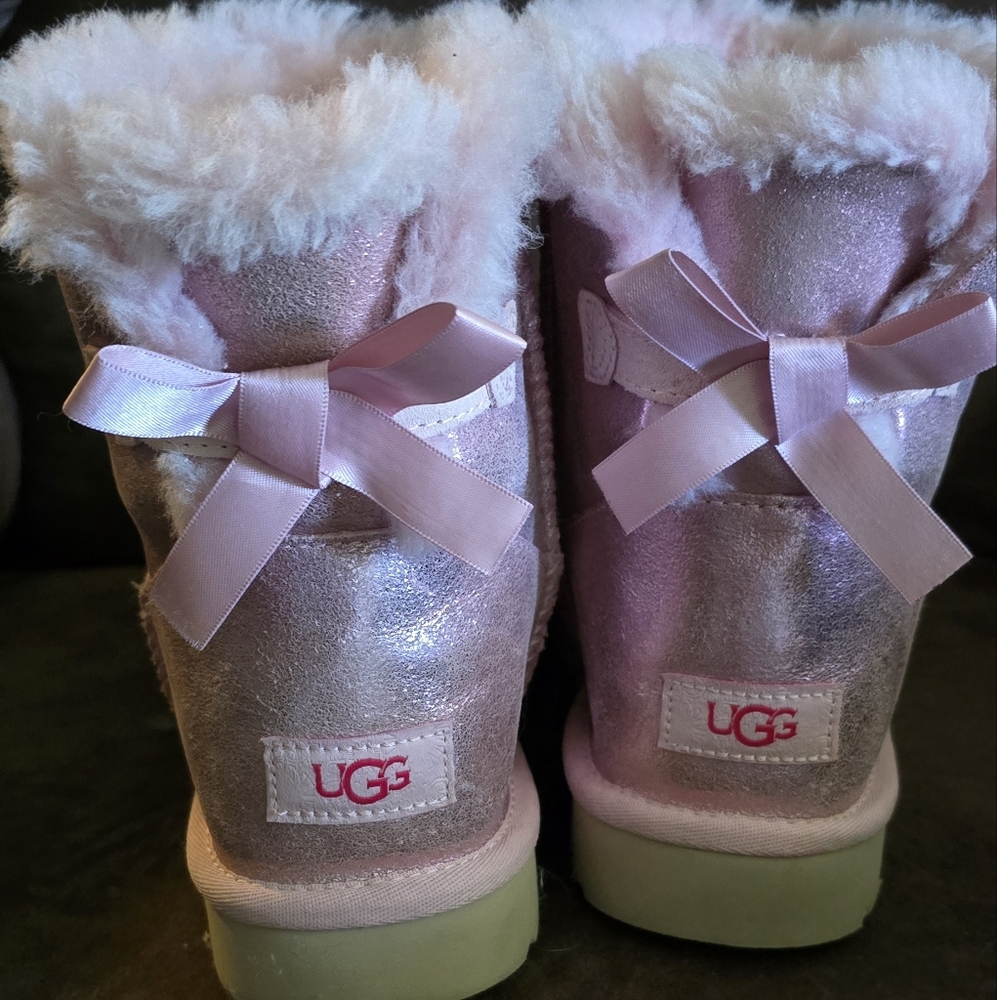 UGG Metallic Pink Boots with Bows